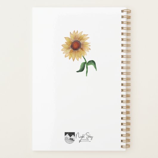 Planner | Zonnebloem | 5,5 × 8,5 | WATERVERF (Achterkant)