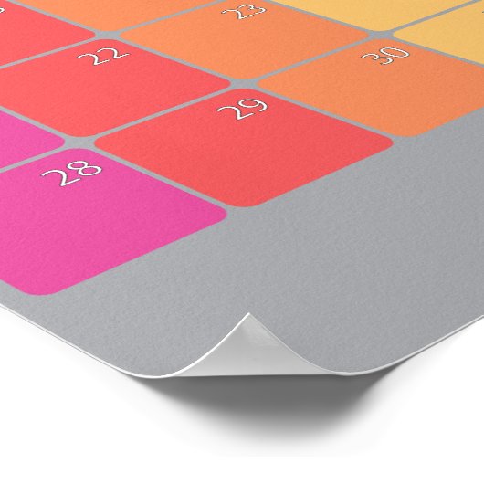 Plannerkalender mei 2023 kleur dagen poster (Hoek)