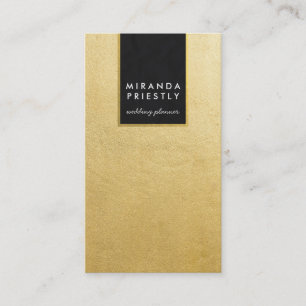 Planners voor chic Black en Faux Gold Foil Wedding Visitekaartje