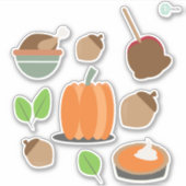 Plannerstickers voor Thanksgiving-hapjes Sticker (Voorkant)