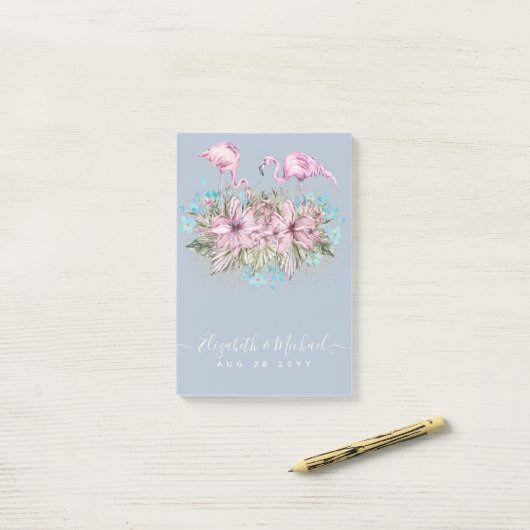 PLANNING Cadeaus voor Bruid - Flamingo Thema Post-it® Notes (Op bureau)