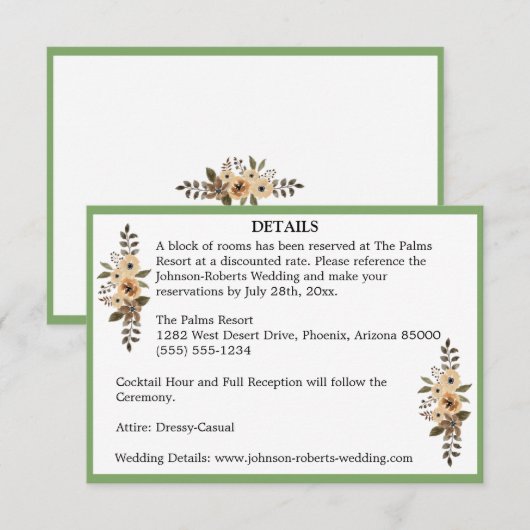 Planning eenvoudig gemaakt met Details Cards Kaart (Voorkant / Achterkant)