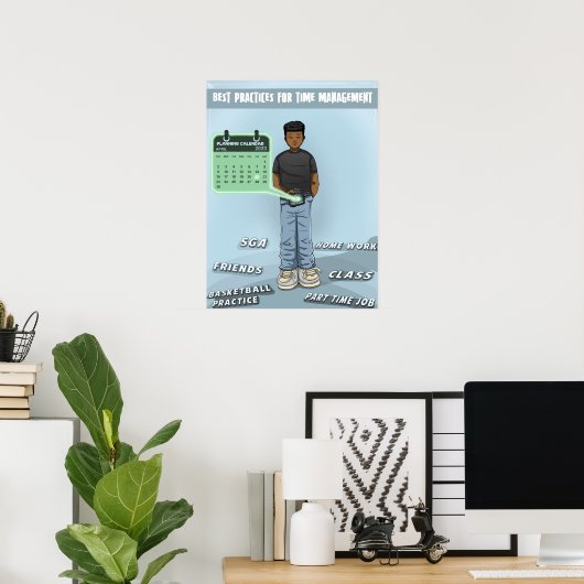 Planning en tijdmanagement (Matte) Poster (Thuiskantoor)