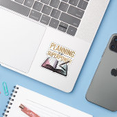 Planning Is My Superpower - Modern Planner Girl Sticker (Laptop met iPhone)
