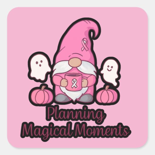 Planning Magical Moments Gnome Vierkante Sticker (Voorkant)