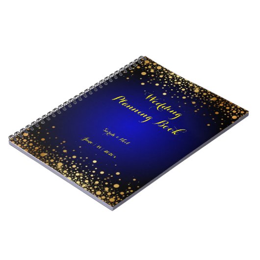 Planning van Royal Blue en Gold bruiloft Notitieboek (Linkerzijde)