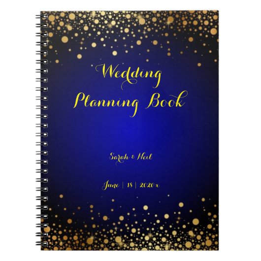 Planning van Royal Blue en Gold bruiloft Notitieboek (Voorkant)