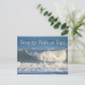 Planningsfoto van strandtrip van crashende oceaang briefkaart (Staand voorkant)