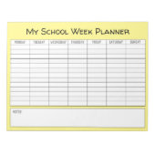 Planningsschema schoolweek notitieblok (Voorkant)
