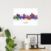 Plano Texas Skyline Poster (Thuiskantoor)