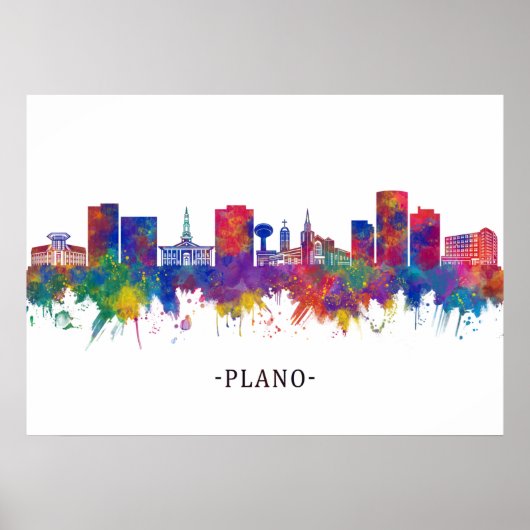 Plano Texas Skyline Poster (Voorkant)