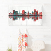 Plano Texas Skyline Spandoek (Insitu)
