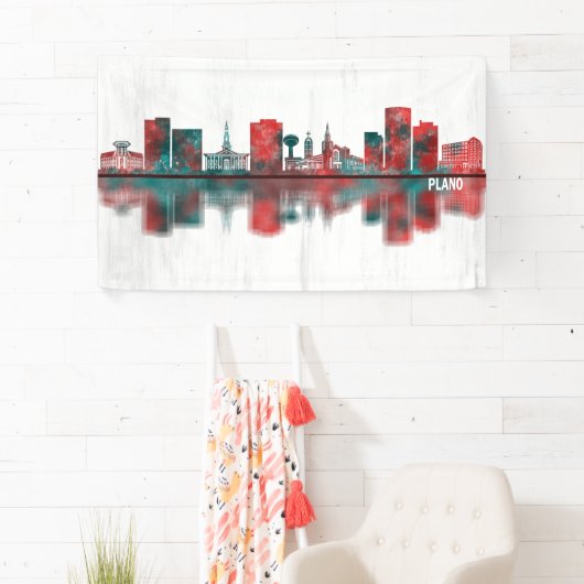Plano Texas Skyline Spandoek (Insitu)