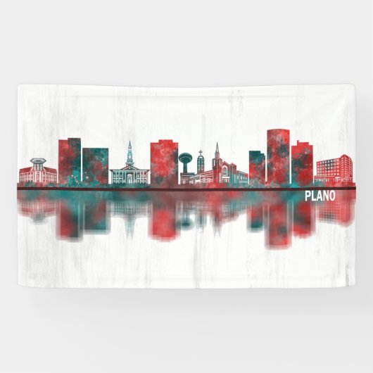 Plano Texas Skyline Spandoek (Horizontaal)