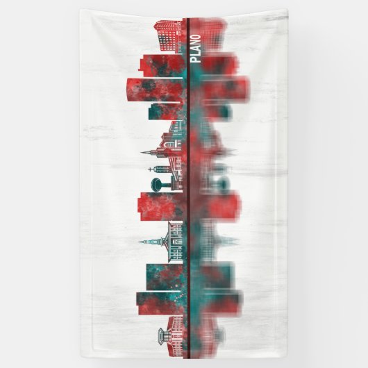 Plano Texas Skyline Spandoek (Verticaal)