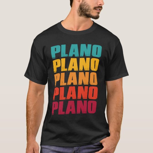 Plano Texas Souvenir  Retro Vintage Plano T-shirt (Voorkant)
