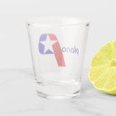 Plano (Texas) stadsvlag Shotglas Shot Glas (Achterkant)