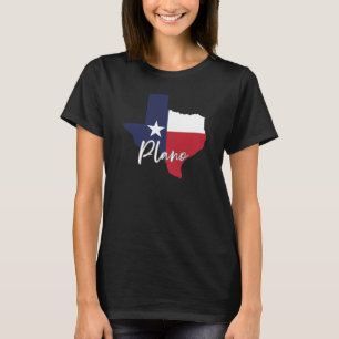 Plano, Texas Vlag Kaart Vrouwen Zwart T-shirt