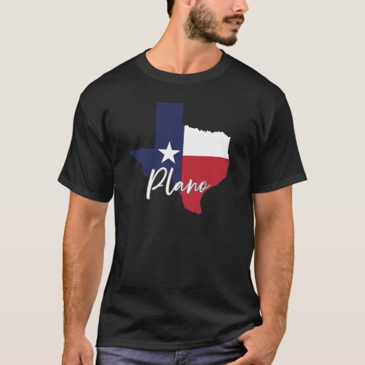 Plano, Texas Vlaggenkaart Mannen T-shirt (Voorkant)