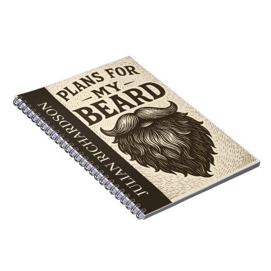 Plans for My Beard Funny Notebook for Bearded Me Notitieboek (Rechterzijde)