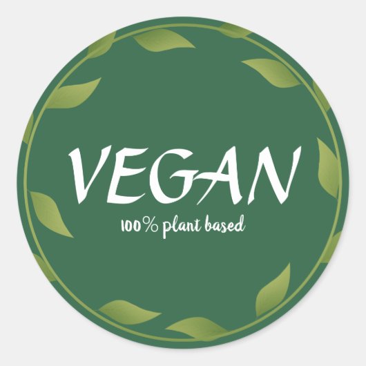 Plant 100% Vegaanse Stickers | Kleine onderneminge (Voorkant)