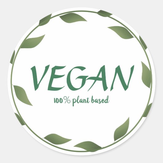 Plant 100% Vegaanse Stickers | Kleine onderneminge (Voorkant)
