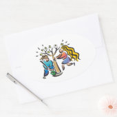 Plant A-structuur Ovale Sticker (Envelop)