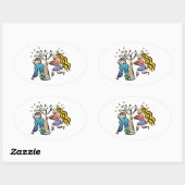 Plant A-structuur Ovale Sticker (Vel)