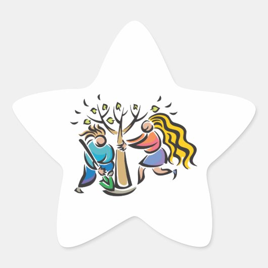 Plant A-structuur Ster Sticker (Voorkant)