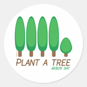 Plant a Tree - Arbor Day Ronde Sticker