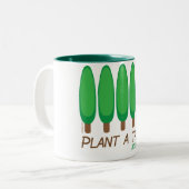 Plant a Tree - Arbor Day Tweekleurige Koffiemok (Voorkant links)