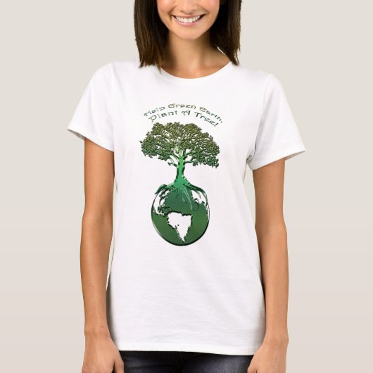 PLANT A TREE Ecology Art Earth Day Shirt (Voorkant)