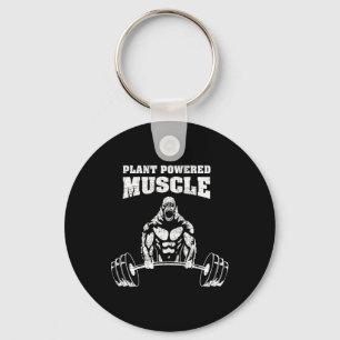 Plant-aangedreven spieren Vegan Power Bodybuilding Sleutelhanger