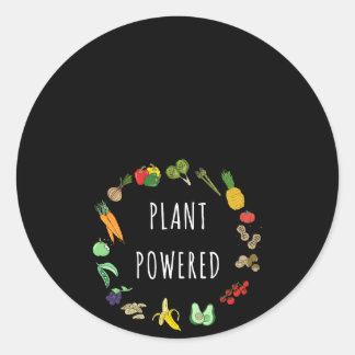 Plant aangedreven veganistisch vegetarisch cadeau ronde sticker