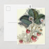  Plant aardbeien en bloesems Briefkaart (Voorkant / Achterkant)