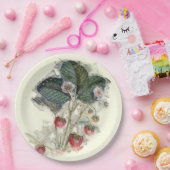  Plant aardbeien en bloesems Papieren Bordje (Feest)