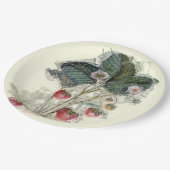  Plant aardbeien en bloesems Papieren Bordje (Gekanteld)