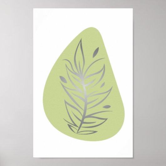 Plant Abstracte lijn Poster (Voorkant)