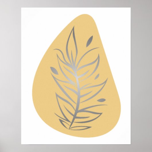 Plant Abstracte lijn Poster (Voorkant)