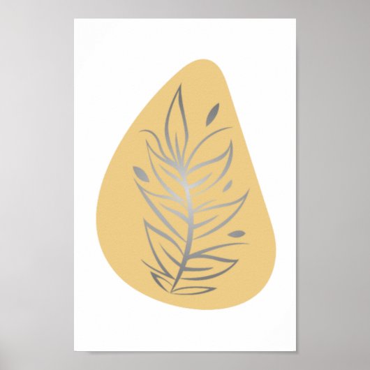 Plant Abstracte lijn Poster (Voorkant)