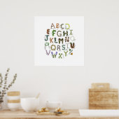 Plant alfabet Natuur kwekerij botanische abc Poster (Keuken)