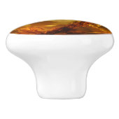 Plant amber patroon keramische knop (Zijkant)