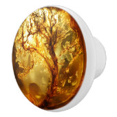 Plant amber patroon keramische knop (Rechts)