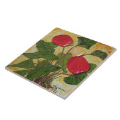 Plant (Anthurium) van de rode Hawaiian-lava Tegeltje (Zijkant)