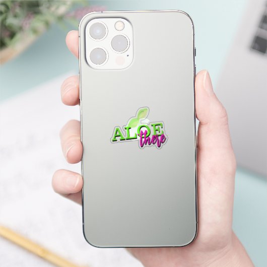 Plant blad neon script lettering sticker (Telefoon)
