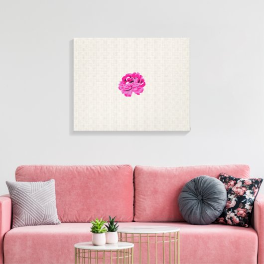 plant, bloem, bloemblad, roze, magenta, lettertype canvas afdruk (Insitu (Woonkamer))