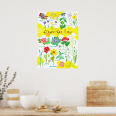 Plant bloemen voor de Waterverf van bijen honingra Poster (Keuken)