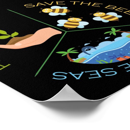 Plant bomen op de Aarde redden de bijen de Zeeen Poster (Hoek)