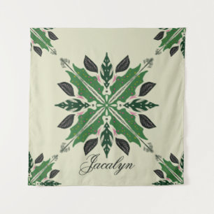 Plant Botanische Greenery Boho Green Mandala Name Wandkleed