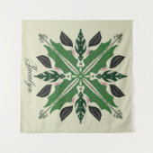 Plant Botanische Greenery Monstera Mandala Naam Wandkleed (Voorkant (horizontaal))